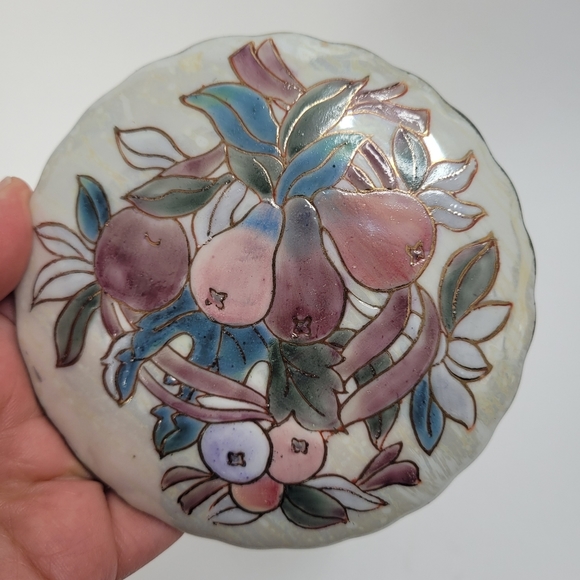 Vintage ceramic trinket box with pears - Picture 4 of 13